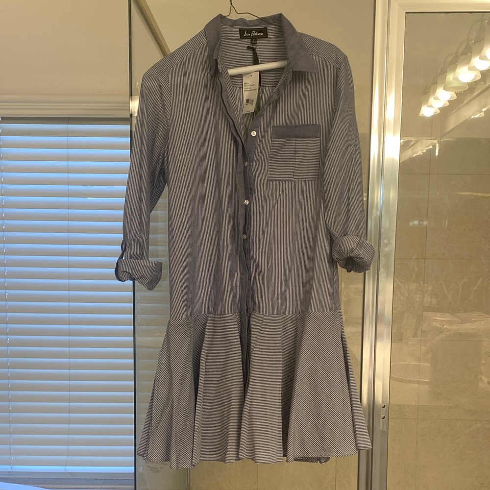 Sam Edelman, button down, pin stripe, shirt dress